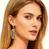 Women's Geometric Rectangular Paperclip Stud Earrings Copper With Stainless Steel Posts Electroplated Fashion Jewelry