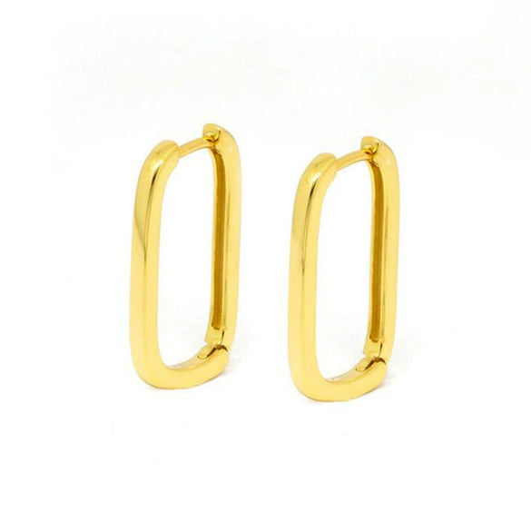 Women's Geometric Rectangular S925 Silver Needle And Copper Ear Buckle Earrings With Electroplating