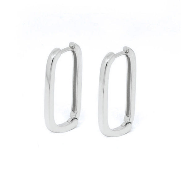 Women's Geometric Rectangular S925 Silver Needle And Copper Ear Buckle Earrings With Electroplating