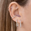 Women's Geometric Rectangular S925 Silver Needle And Copper Ear Buckle Earrings With Electroplating