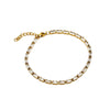 Women's Geometric Rectangular Zirconstudded Stainless Steel Bracelet With Electroplated Finish And Slim Elegant Design