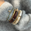 Women's Geometric Resin And Natural Stone Bracelet Uv Gold Plated Stainless Steel Hypoallergenic Fashion Jewelry