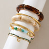 Women's Geometric Resin And Natural Stone Bracelet Uv Gold Plated Stainless Steel Hypoallergenic Fashion Jewelry