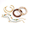 Women's Geometric Resin And Natural Stone Bracelet Uv Gold Plated Stainless Steel Hypoallergenic Fashion Jewelry