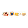Women's Geometric Resin Gemstone Ring With Colorful Bead Inlay Plated Alloy Finish And Stylish Stackable Design