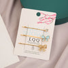 Women's Geometric Retro Double Bow Heart Metal Gold Inlaid Embroidery Clip Headdress Set