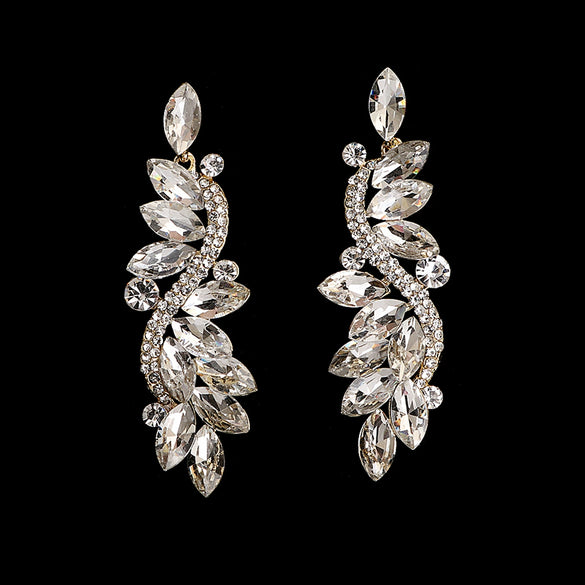 Women's Geometric Rhinestone Alloy Earrings Vintage Fashion Statement Jewelry For Everyday Wear And Bridal Occasions