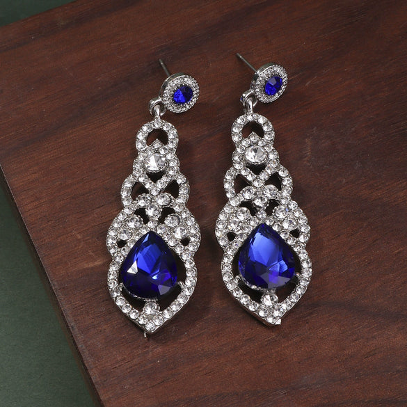 Women's Geometric Rhinestone Alloy Earrings Vintage Fashion Statement Jewelry For Everyday Wear And Bridal Occasions