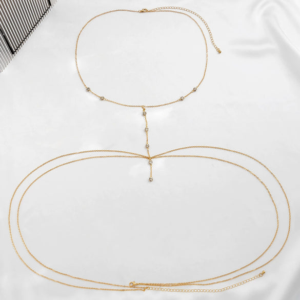 Women's Geometric Rhinestone Body Chain Bra Jewelry Alloy Electroplated Claw Chain Chest Ornament With Artificial Gemstone Inlay