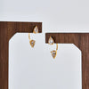 Women's Geometric Rhinestone Drop Earrings In Stainless Steel With Gold Tone Vacuum Plated Finish