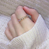 Women's Geometric Rhinestone Elastic Adjustable Ring Set Shiny Electroplated Fashion Statement Rings