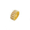 Women's Geometric Rhinestone Elastic Adjustable Ring Set Shiny Electroplated Fashion Statement Rings
