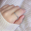 Women's Geometric Rhinestone Elastic Adjustable Ring Set Shiny Electroplated Fashion Statement Rings