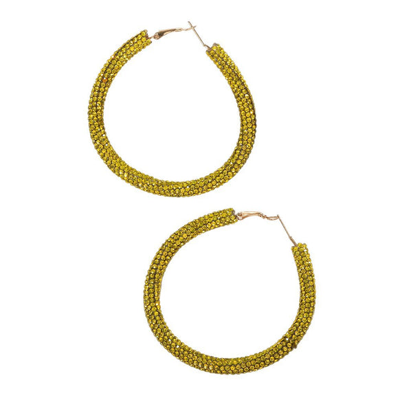 Women's Geometric Rhinestone Large Circle Purely Handmade Earrings