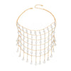 Women's Geometric Rhinestone Multilayer Tassel Necklace With Sparkling Mesh Chain Copper Alloy Plated Minimalist Statement Jewelry