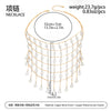 Women's Geometric Rhinestone Multilayer Tassel Necklace With Sparkling Mesh Chain Copper Alloy Plated Minimalist Statement Jewelry