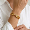 Women's Geometric Rhinestone Stainless Steel Bracelet With 18K Vacuum Plating Simple Fashion Jewelry