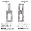 Women's Geometric Rhinestone Stainless Steel Earrings With Electroplated Finish Elegant Light Luxury Non Fading Clip On Style Jewelry