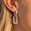 Women's Geometric Rhinestone Stainless Steel Earrings With Electroplated Finish Elegant Light Luxury Non Fading Clip On Style Jewelry