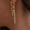 Women's Geometric Rhinestone Tassel Drop Earrings Stainless Steel Stud Earrings With Plated Finish Elegant Jewelry