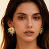 Women’s Geometric Rhombus Drop Earrings In Iron With Electroplated Finish And Stainless Steel Ear Posts Minimalist Statement Jewelry