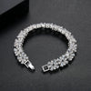 Women's Geometric Riceshaped Zircon Bracelet With Platinumplated Copper Setting And Transparent Rainbow Finish