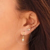Women's Geometric Round And U Shaped Zircon Earrings With Silver Needle And Copper Electroplated Retro Fashion Jewelry