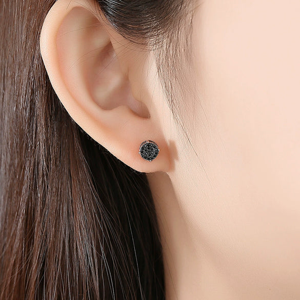Women's Geometric Round Copper Earrings With Zircon Inlay Original Design Fashion Jewelry For Wholesale