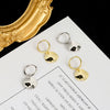 Women's Geometric Round Disc And Irregular Face Earrings In S925 Sterling Silver With Electroplated Finish