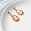 Women's Geometric Round Resin And Acrylic Stud Earrings With Gemstone Embellishment Retro Elegant Jewelry