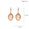 Women's Geometric Round Resin And Acrylic Stud Earrings With Gemstone Embellishment Retro Elegant Jewelry