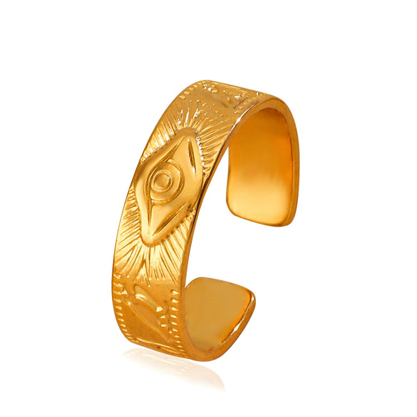 Women's Geometric Round Stainless Steel Ring With Electroplating And Joker Design