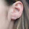 Women's Geometric Round Stud Earrings With Silver Needle And Copper Micro Inlaid Zircon Set Diamond Fashion Jewelry