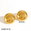 Women's Geometric Round Titanium Steel And Stainless Steel 18K Gold Electroplated Earrings Fashion Simple Design