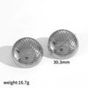 Women's Geometric Round Titanium Steel And Stainless Steel 18K Gold Electroplated Earrings Fashion Simple Design