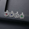 Women's Geometric Round Zircon Copper Earrings With A Distinctive Fashion Jewelry Design