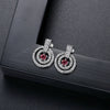 Women's Geometric Round Zircon Copper Earrings With A Distinctive Fashion Jewelry Design
