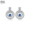 Women's Geometric Round Zircon Copper Earrings With A Distinctive Fashion Jewelry Design