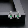 Women's Geometric Round Zircon Copper Earrings With A Distinctive Fashion Jewelry Design