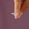 Women's Geometric S925 Sterling Silver Cross Zircon Ring With Electroplating