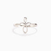 Women's Geometric S925 Sterling Silver Cross Zircon Ring With Electroplating