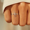 Women's Geometric S925 Sterling Silver Cross Zircon Ring With Electroplating