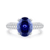 Women's Geometric S925 Sterling Silver Diamond Ring Set With Diamonds Little Fresh Style