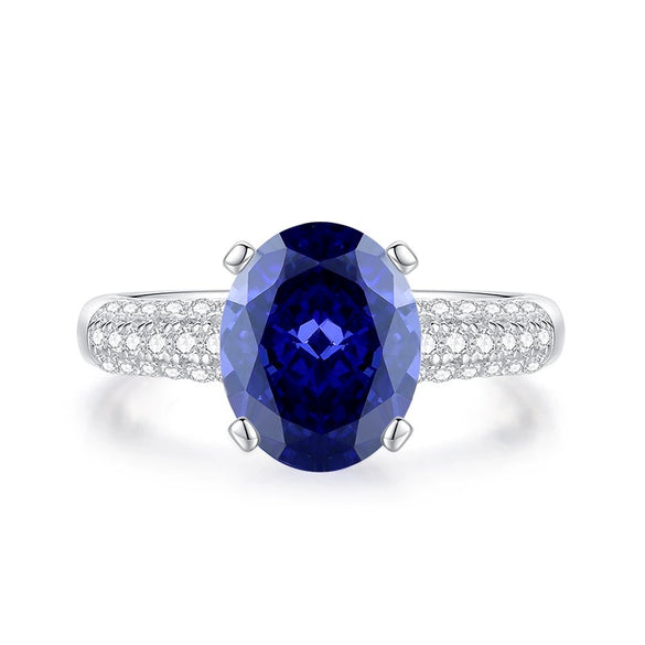 Women's Geometric S925 Sterling Silver Diamond Ring Set With Diamonds Little Fresh Style