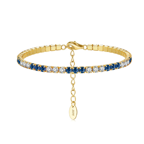 Women's Geometric S925 Sterling Silver Electroplating Tennis Bracelet