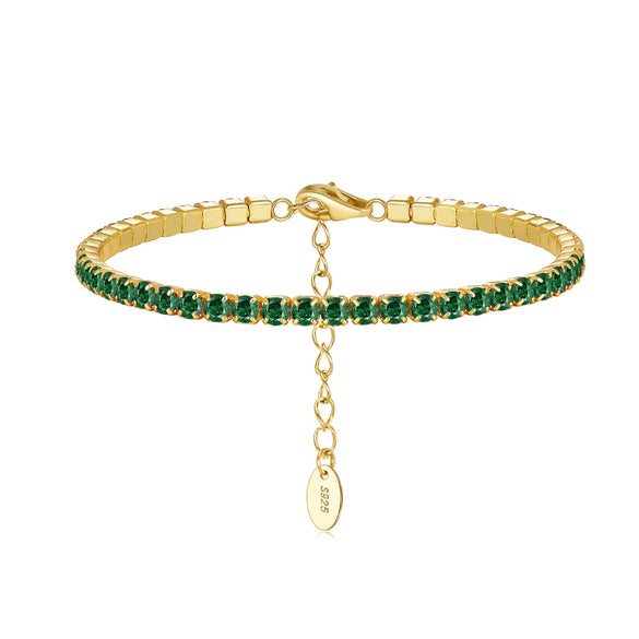 Women's Geometric S925 Sterling Silver Electroplating Tennis Bracelet