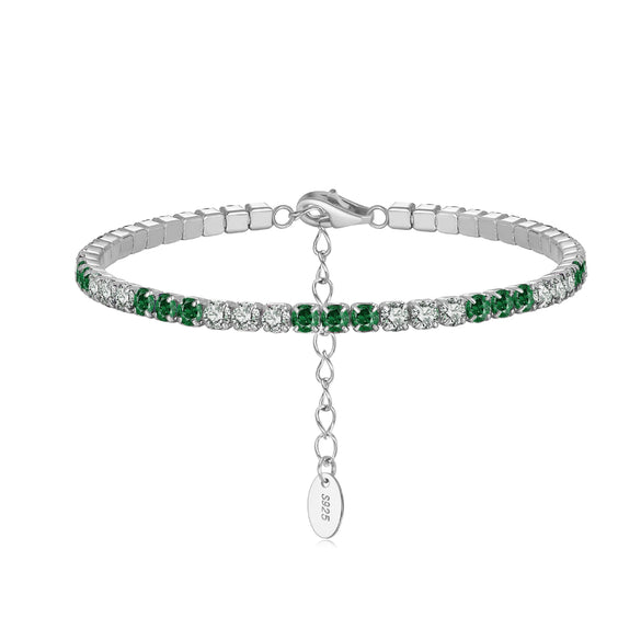 Women's Geometric S925 Sterling Silver Electroplating Tennis Bracelet