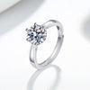 Women's Geometric S925 Sterling Silver Open Moissanite Ring With Electroplating