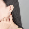 Women's Geometric S925 Sterling Silver Pearl And Zircon Stud Earrings With Electroplated Finish