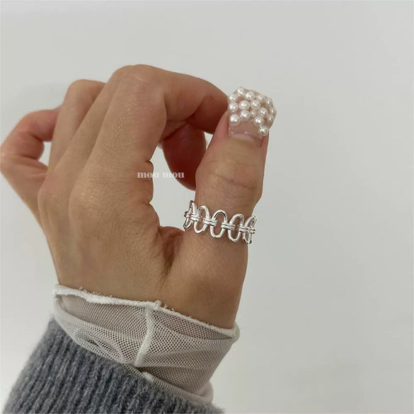 Women's Geometric S925 Sterling Silver Ring